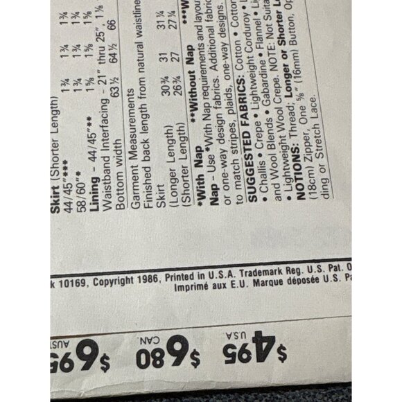 McCalls 2668 Size 10 Skirt Sewing Pattern Vintage 1986 Uncut - Picture 4 of 5
